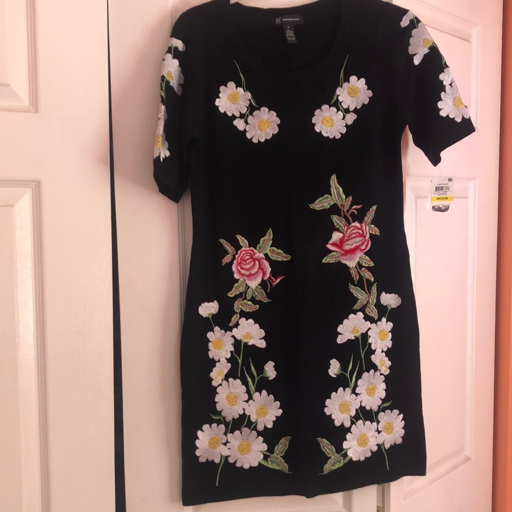 INC International Concepts Black Floral Dress